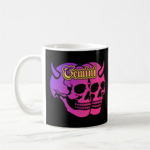 Gemini Devil Skull Gothic Zodiac Astrology Coffee Mug