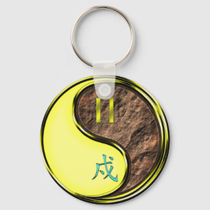 Gemini & Earth Dog Key Ring