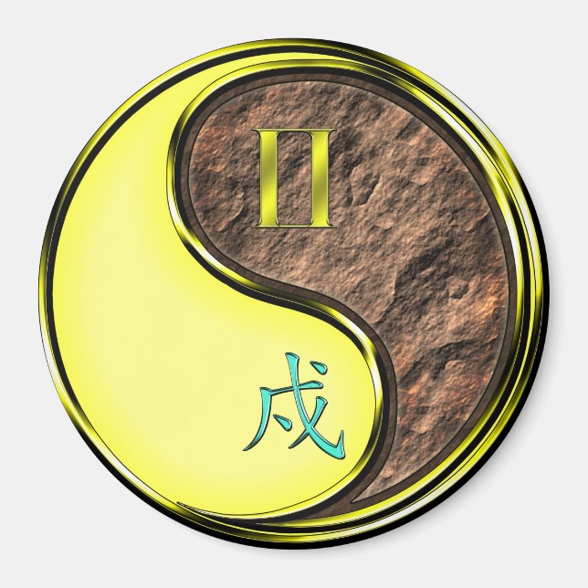 Gemini & Earth Dog Magnet (Front)