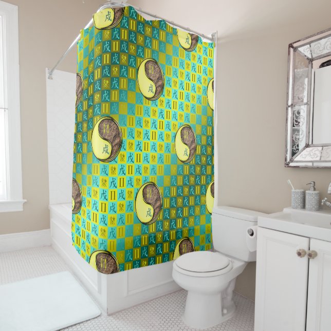 Gemini & Earth Dog Shower Curtain (In Situ)