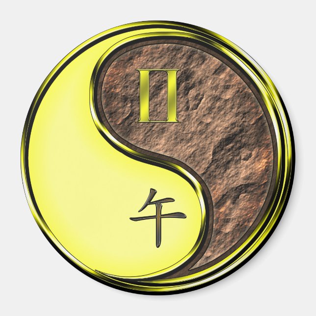 Gemini & Earth Horse Magnet (Front)