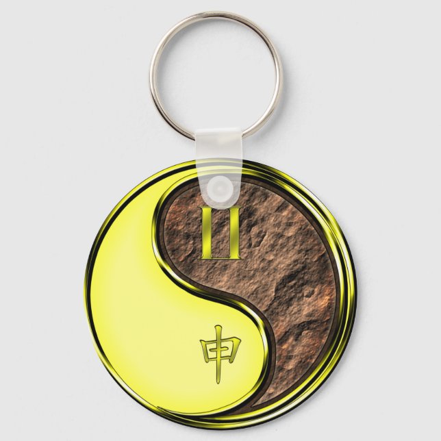 Gemini & Earth Monkey Key Ring (Front)