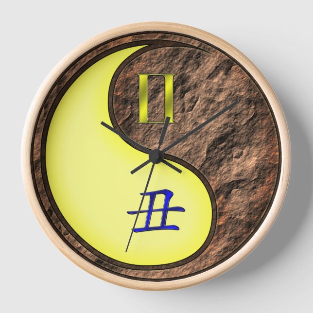 Gemini & Earth Ox Clock (Front)