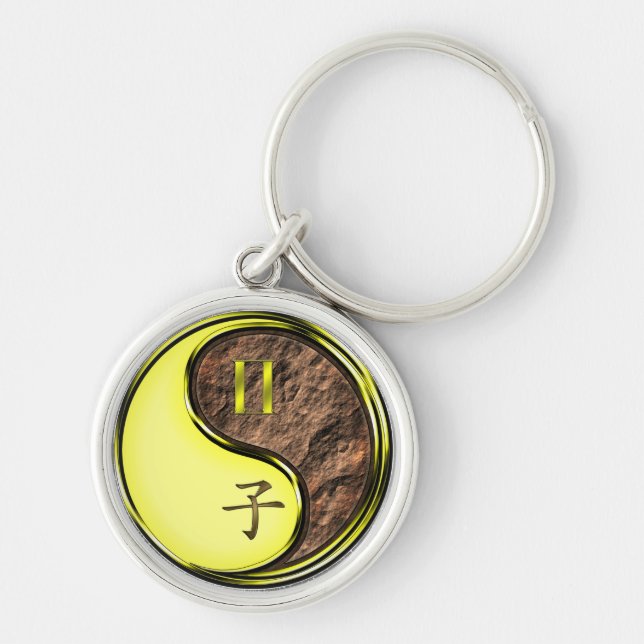 Gemini & Earth Rat Key Ring (Front)