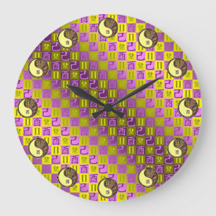 Gemini & Earth Rooster Large Clock