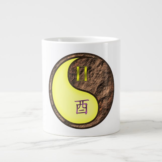 Gemini & Earth Rooster Large Coffee Mug (Front)