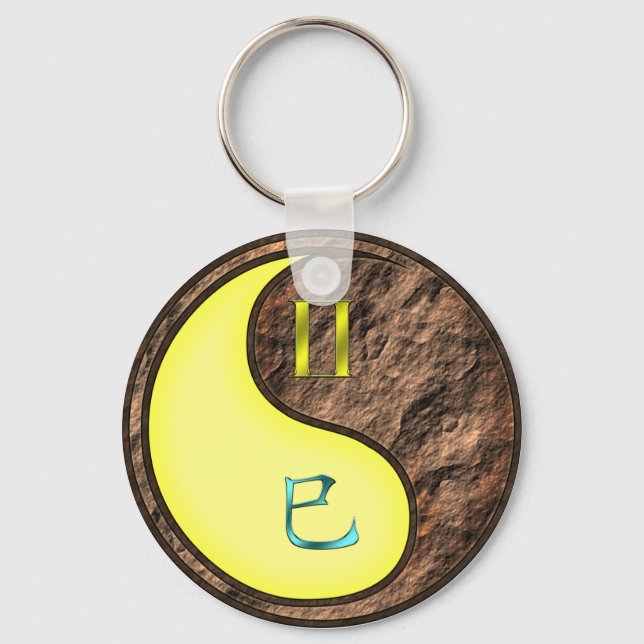 Gemini & Earth Snake Key Ring (Front)