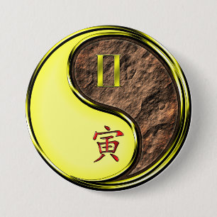 Gemini & Earth Tiger 7.5 Cm Round Badge