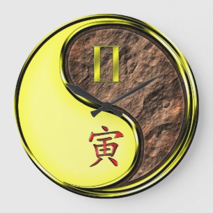 Gemini & Earth Tiger Large Clock