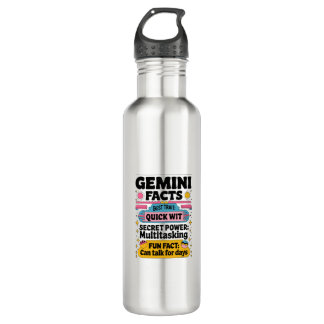 Gemini Facts: Quick Wit, Multitasking, and Endless 710 Ml Water Bottle