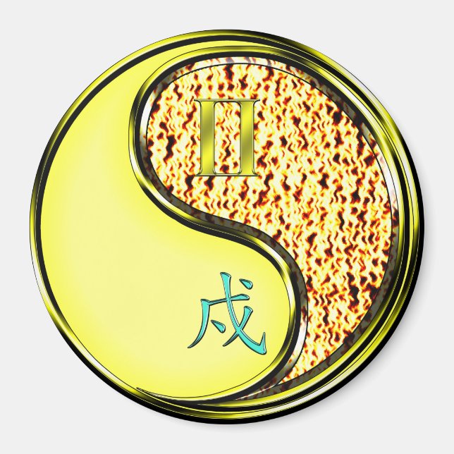 Gemini & Fire Dog Magnet (Front)