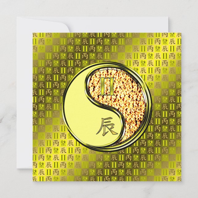 Gemini & Fire Dragon Card (Front)