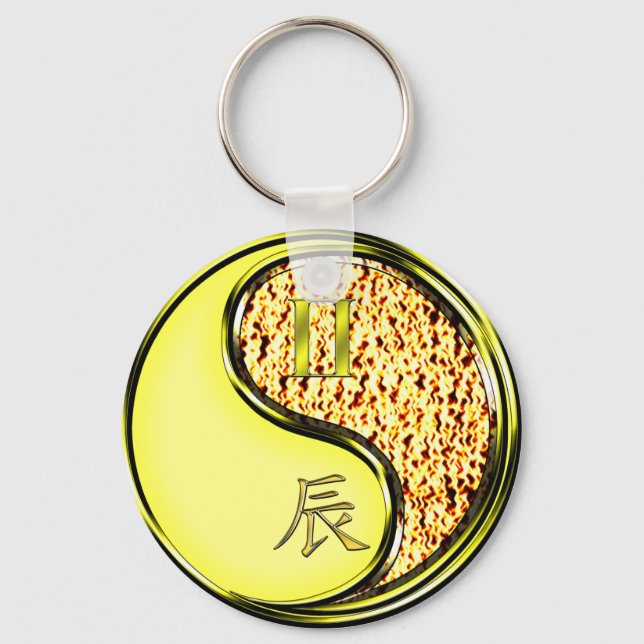 Gemini & Fire Dragon Key Ring (Front)
