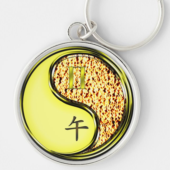 Gemini & Fire Horse Key Ring (Front)