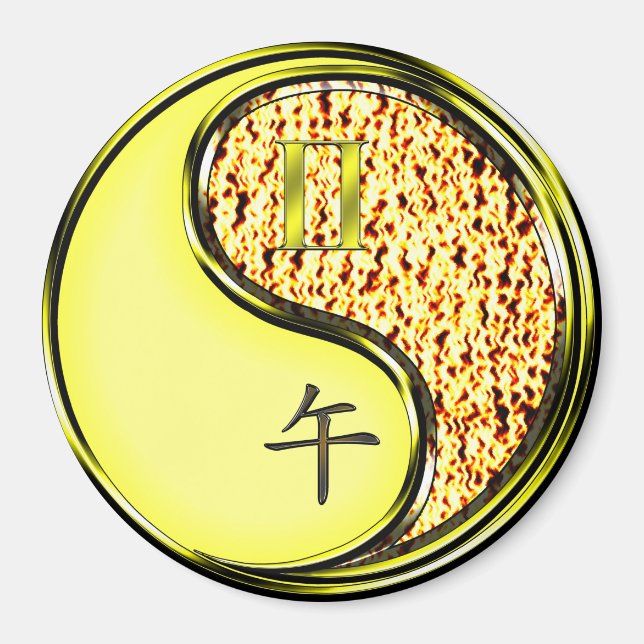 Gemini & Fire Horse Magnet (Front)
