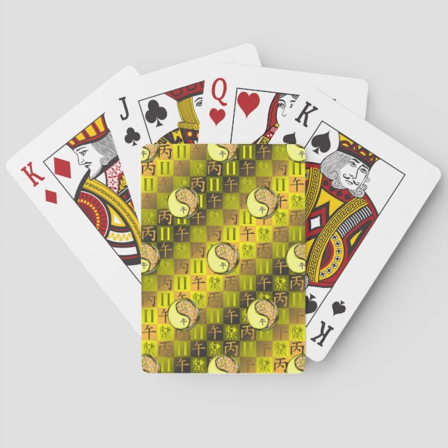 Gemini & Fire Horse Playing Cards (Back)