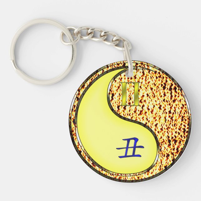Gemini & Fire Ox Key Ring (Front)