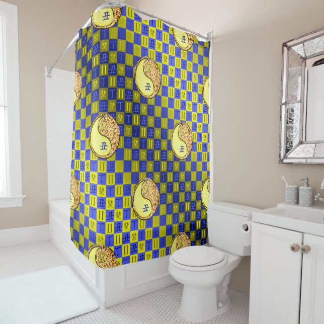 Gemini & Fire Ox Shower Curtain (In Situ)