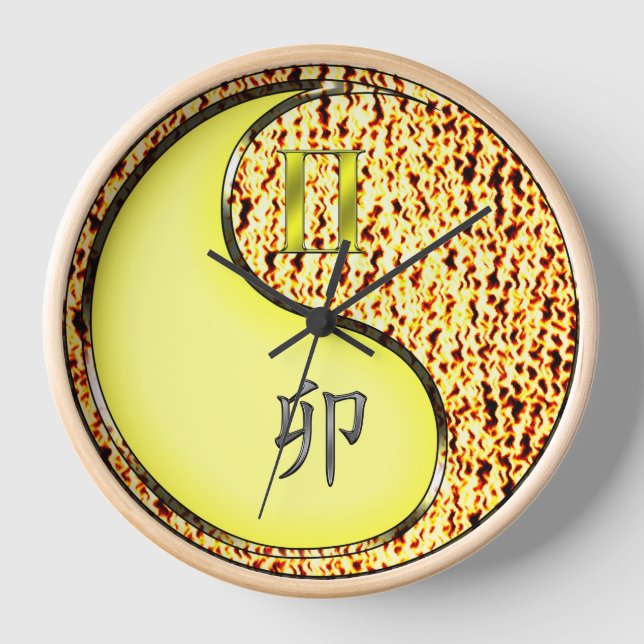 Gemini & Fire Rabbit Clock (Front)