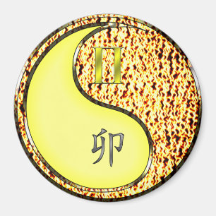Gemini & Fire Rabbit Magnet