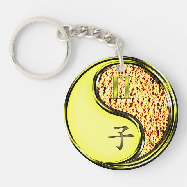 Gemini & Fire Rat Key Ring (Front)