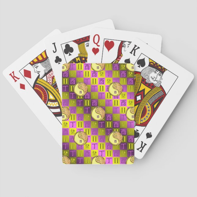 Gemini & Fire Rooster Playing Cards (Back)