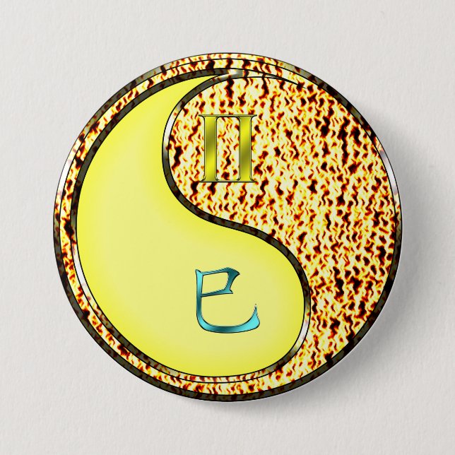 Gemini & Fire Snake 7.5 Cm Round Badge (Front)