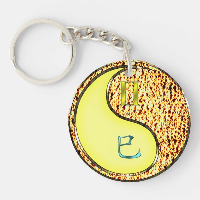 Gemini & Fire Snake Key Ring (Front)
