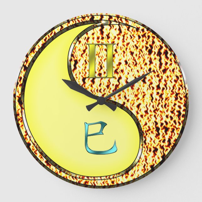 Gemini & Fire Snake Large Clock (Front)