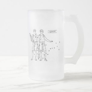 Gemini Frosted Glass Beer Mug