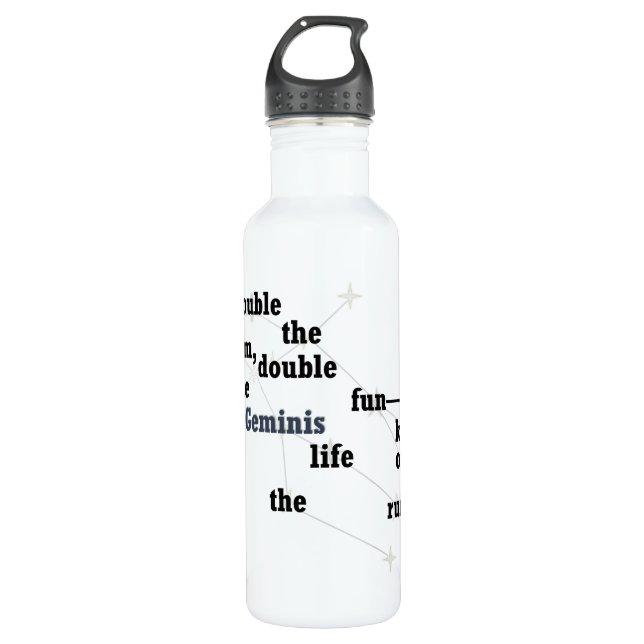 Gemini Fun & Inspiring Design for Daily Use & Gift 710 Ml Water Bottle (Front)