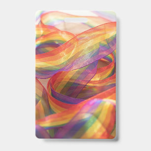 Gemini generated cascading sheer rainbow ribbon ID badge