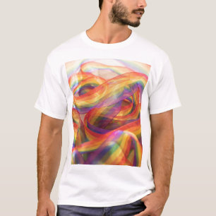 Gemini generated cascading sheer rainbow ribbon T-Shirt
