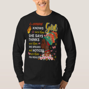 Gemini Girl Knows More Than She Says Birthday Girl T-Shirt