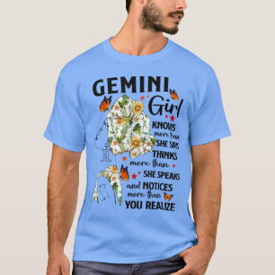 Gemini Girl Knows More Than She Says For Black Wom T-Shirt