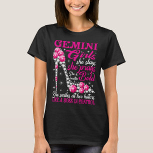 Gemini Girl Like a Boss in Control diamond shoes T-Shirt