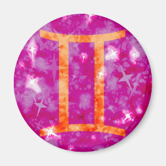 Gemini glitter and stars sparkly magnet