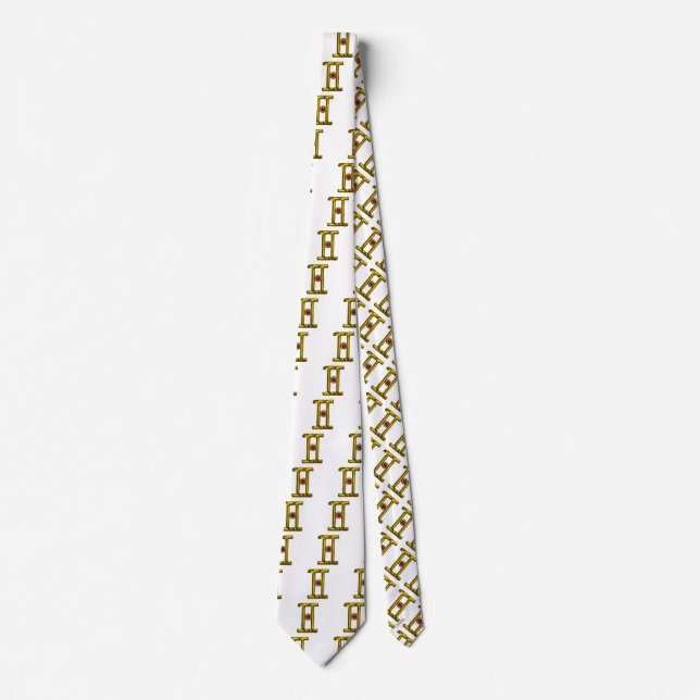 GEMINI GOLD ZODIAC BIRTHDAY JEWEL TIE (Front)