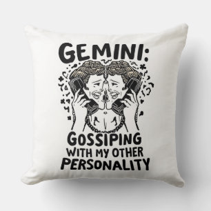 Gemini Gossiping With My Other Personality Funny Cushion