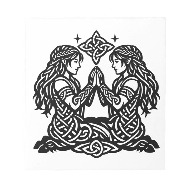 Gemini — Haunted Ink Zodiac Twins Notepad (Front)