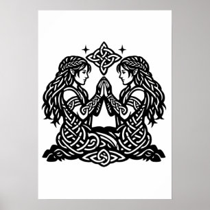 Gemini — Haunted Ink Zodiac Twins Poster