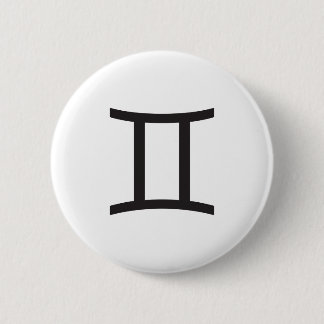 GEMINI, HOROSCOPE SYMBOL 6 CM ROUND BADGE