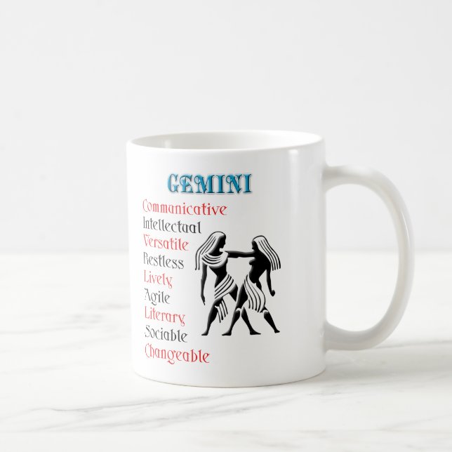 Gemini Horoscope Zodiac Sign Coffee Mug (Right)