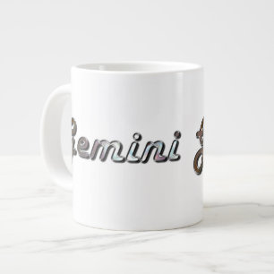 Gemini in Pearl Gemstone Large Coffee Mug