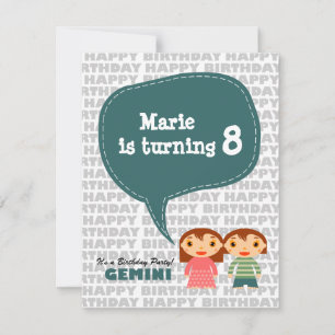 Gemini Kids Party Invitation