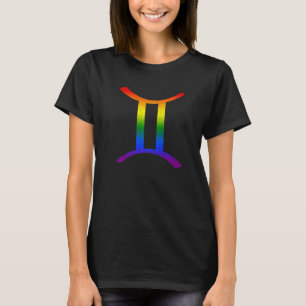 Gemini Lgbt Zodiac Sign Lgbt Rainbow Pride Gay T-Shirt