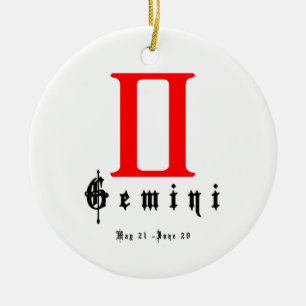 Gemini, Mai 21 - June 20 Ceramic Tree Decoration