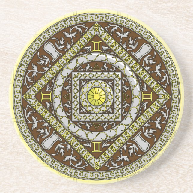 Gemini Mandala Coaster (Front)