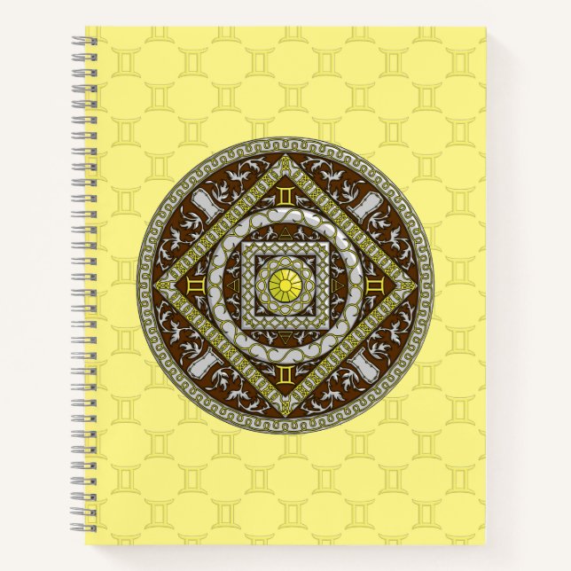 Gemini Mandala Spiral Notebook (Front)