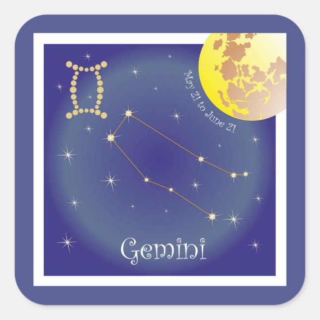 Gemini May 21 to June 21 sticker (Front)